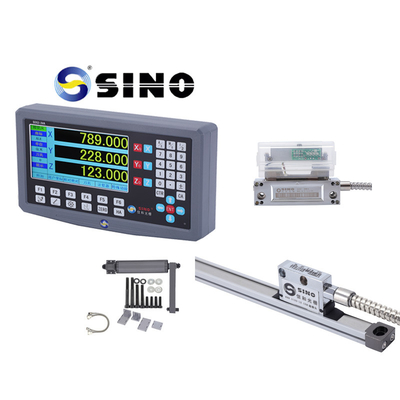 Recolección de herramientas de medición con SINO SDS2-3VA Sistema de lectura digital DRO de 3 ejes y regla lineal de vidrio KA300