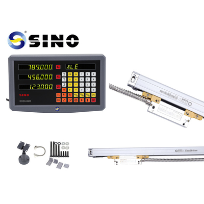 Lectura digital SINO SDS 2-3MS 2 ejes metal LCD completa para fresadora DRO 0.005mm resolución práctica con encoder lineal