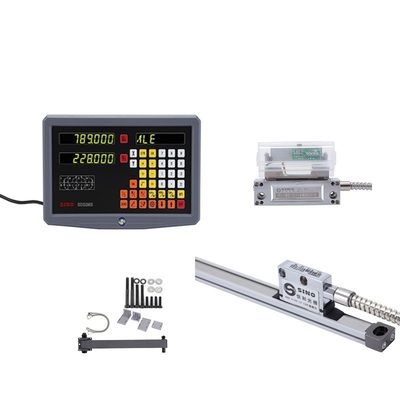 SINO SDS 2MS DRO Kits Escala lineal de vidrio para el torno de fresado TTL 2 Ejes Sistema de instrumentos de prueba de lectura digital