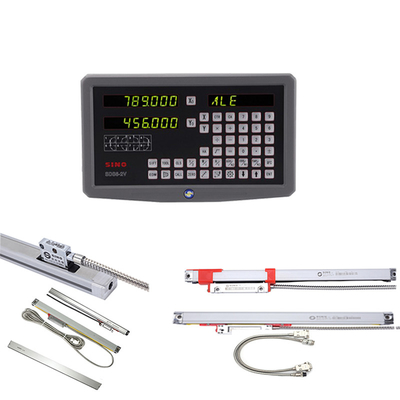 Lectura digital de 2 ejes SINO SDS6-2V DRO con kits LED de metal Dos reglajes lineales para fresadora