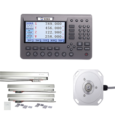 SINO 4 Ejes Sistema de lectura digital SINO SDS200 DRO LCD metálico con kit de codificación lineal para fresadora