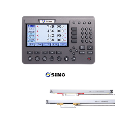 SINO 4 Ejes Sistema de lectura digital SINO SDS200 DRO LCD metálico con kit de codificación lineal para fresadora