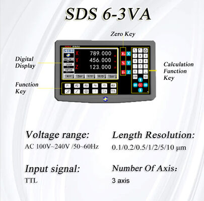 SINO SDS6-3VA Display Digital Meter Set Grating Ruler OEM Disponible Protección IP64 para fresadoras / máquinas de latón RS-232 serie